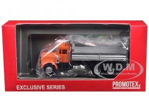Peterbilt Dump Truck with Orange Cab (HO) Plastic