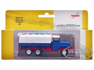 Am General M54 6X6 5/10 Ton Truck Blue with White Top (HO) Plastic