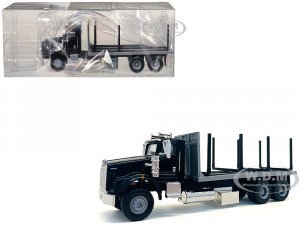 Kenworth T800 Stake Bed Truck Black (HO) Plastic