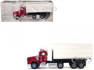 Peterbilt 367 Roll-Off Dump Truck Red with White Box (HO) Plastic