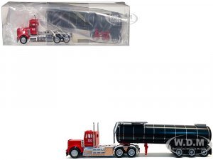 Kenworth W-900 Red with Asphalt Tanker Trailer (HO) Plastic