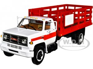 GMC 6500 Stake Truck White and Red