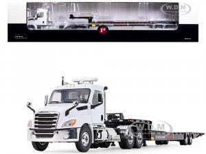 2018 Freightliner Cascadia Day Cab with Fontaine Traverse HT Hydraulic Tail Trailer White and Black