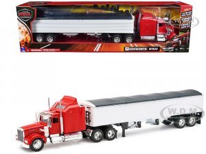 Kenworth W900 Grain Truck Red and White Long Haul Truckers Series