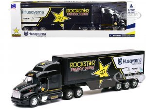 Peterbilt 387 Semi-Truck Black Rockstar Energy Drink - Husqvarna Factory Racing