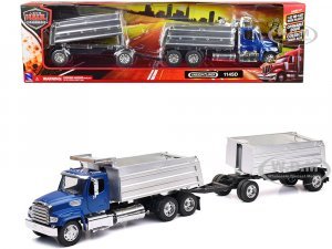 Freightliner 114SD Dump Truck with Twin Dump Body Blue Long Haul Trucker Series