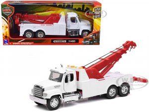 Freightliner 114SD Tow Truck White and Red Long Haul Trucker Series