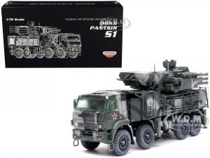 Pantsir S1 96K6 Self-Propelled Air Defense Weapon System Tri-Color Camouflage Russias Armed Forces Armor Premium Series 1 72