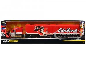 International LoneStar Enclosed Car Transporter Edelbrock Red with Black and White Stripes Custom Haulers Series