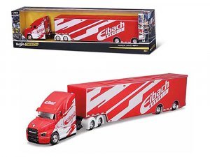Mack Anthem Enclosed Car Transporter Eibach Red with White Graphics Custom Haulers Series