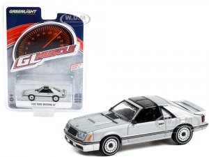 1982 Ford Mustang GT 5.0 Silver Metallic with Black Stripes Greenlight Muscle Series 26