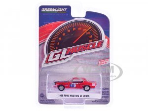 1968 Ford Mustang GT Coupe #68 Charlie Henry Race Car Red GreenLight Muscle Series 29