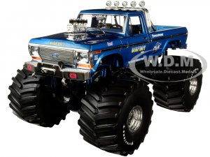 1974 Ford F-250 Ranger XLT Monster Truck with 66-Inch Tires Blue Bigfoot #1 Kings of Crunch Series