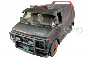 1983 GMC Vandura Black Weathered Version with Bullet Holes The A-Team (1983-1987) TV Series