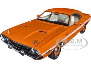 1970 Dodge Challenger R/T Go Mango Orange with White Stripes