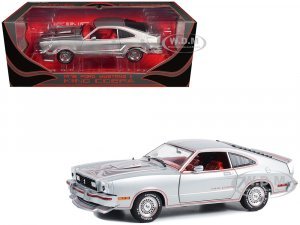 1978 Ford Mustang II King Cobra Silver Metallic with Red and Black Hood Stripes