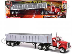 Kenworth W900 Frameless Dump Truck Red and Chrome Long Haul Trucker Series