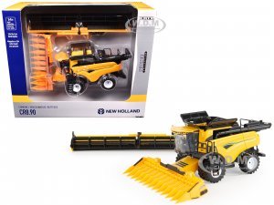 New Holland CR8.90 Combine Yellow with Corn Head and Draper Head Prestige Collection