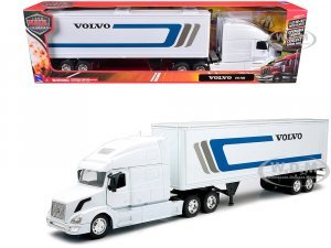 Volvo VN-780 Truck with Dry Van Trailer White Long Haul Truckers Series