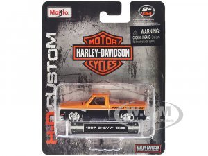 1987 Chevrolet 1500 Pickup Truck Orange Metallic and Black Harley Davidson H-D Custom Series