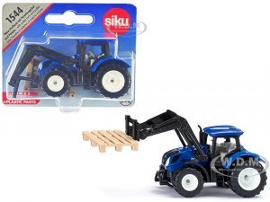 New Holland T7.315 Tractor with Pallet Fork and Pallet Blue and Black