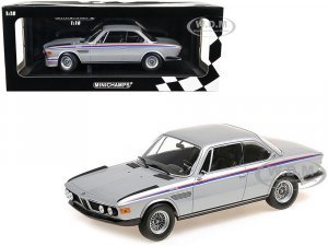 1973 BMW 3.0 CSL Silver Metallic with Red and Blue Stripes