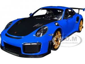 2018 Porsche 911 GT2RS (991.2) Blue with Carbon Hood and Golden Wheels