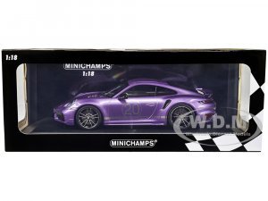 2021 Porsche 911 Turbo S with SportDesign Package #20 Viola Purple Metallic with Silver Stripes