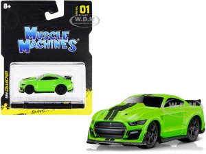 2020 Ford Mustang Shelby GT500 Bright Green with Black Stripes