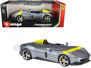 Ferrari Monza SP1 Silver Metallic with Yellow Stripes