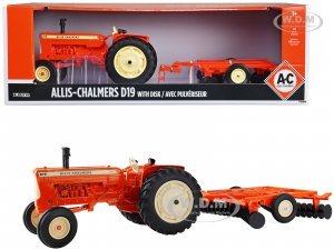 Allis-Chalmers D19 Tractor with Disk Harrow Orange 1/16