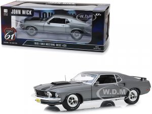 1969 Ford Mustang BOSS 429 Gray with Black Stripes John Wick (2014) Movie
