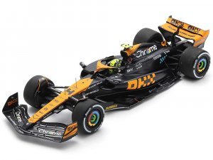 McLaren MCL60 #4 Lando Norris Chrome 2nd Place Formula One F1 Japanese GP (2023) and Acrylic Display Case