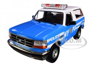 1992 Ford Bronco Police Car Light Blue and White New York City Police Department (NYPD)