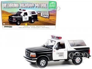 1996 Ford Bronco Police Black and White Oklahoma Highway Patrol Artisan Collection