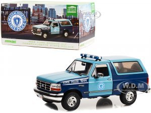 1996 Ford Bronco XLT Blue and Light Blue Massachusetts State Police Artisan Collection