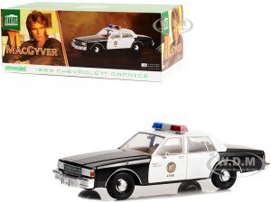 1986 Chevrolet Caprice Black and White LAPD (Los Angeles Police Department) MacGyver (1985-1992) TV Series Artisan Collection