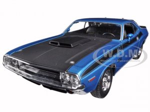 1970 Dodge Challenger T/A Blue Metallic with Black Hood and Black Stripes NEX Models