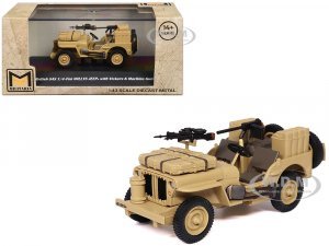 British SAS -Ton Willys Jeep with Vickers K Machine Gun Desert Sand British Royal Army