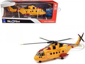 AgustaWestland AW101 (EH101) Helicopter Yellow Canada Forces Search & Rescue Sky Pilot Series 1 72