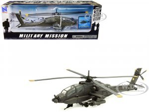 Boeing AH-64 Apache Attack Helicopter Olive Drab United States Army Military Mission Series 1/55