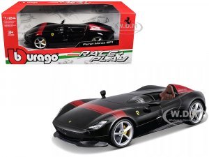 Ferrari Monza SP1 Black Metallic with Red Stripes Race & Play Series