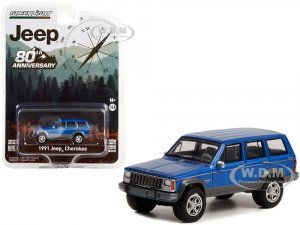 1991 Jeep Cherokee Blue Metallic with Red Stripes Jeep 80th Anniversary Edition Anniversary Collection Series 14