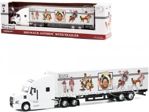 2019 Mack Anthem 18-Wheeler Tractor-Trailer White with Graphics Norman Rockwell Hobby Exclusive