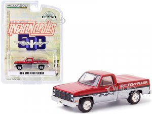 1985 GMC High Sierra Pickup Official Truck with Bed Cover Red Metallic and Silver 69th Annual Indianapolis 500 Mile Race GMC Indy Hauler Hobby Exclusive
