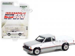1984 GMC S-15 Extended Cab Pickup Truck with Bed Cover Gray and White Indy Hauler Official Truck 68th Annual Indianapolis 500 Mile Race Hobby Exclusive