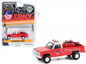 1986 Chevrolet M1008 Pickup Truck Red with White Top with Fire Equipment Hose and Tank Fire Department City of New York (FDNY) Hobby Exclusive