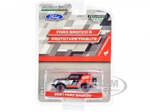 2021 Ford Bronco Ford Performance Ford Bronco R Prototype Tribute Edition Black and Orange with Graphics and Roof Rack Hobby Exclusive Series