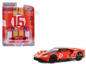 2022 Ford GT Heritage Edition #16 Alan Mann 1966 Ford AM GT-1 Prototype Tribute Red with Stripes Hobby Exclusive Series