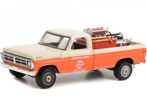 1971 Ford F-250 Pickup Truck with Fire Equipment Hose and Tank Schaefer 500 at Pocono Official Truck (1971) Hobby Exclusive Series